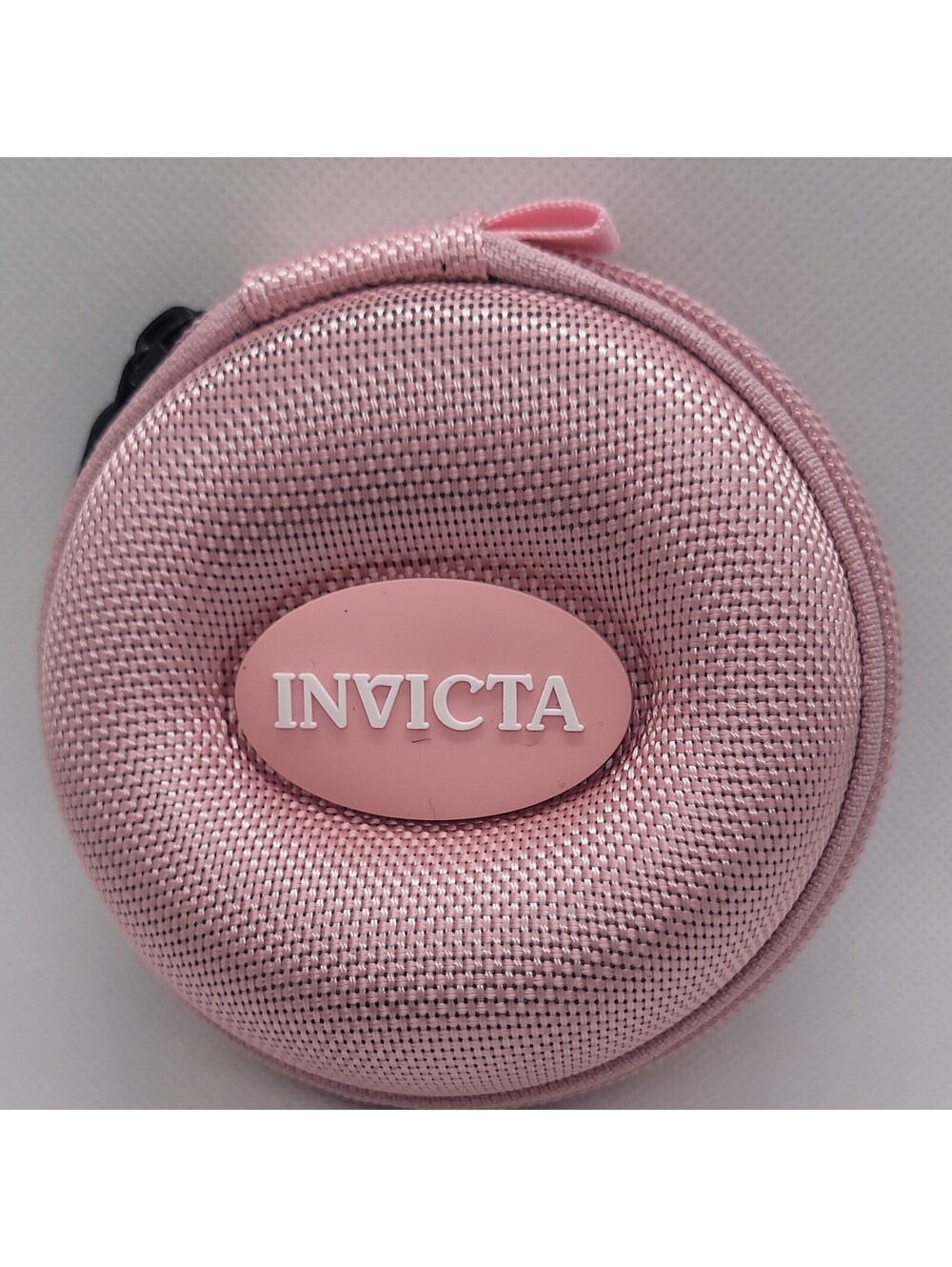 Invicta Pink Fabric Travel water resistance Pouch for 1 Watch Foam Interior Case
